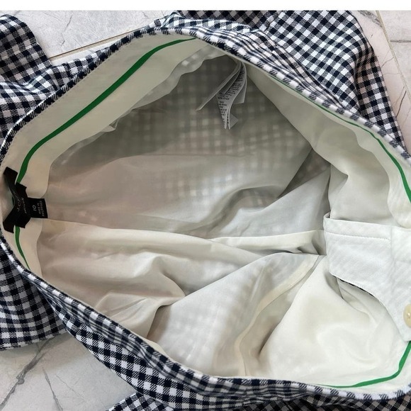 J. Crew Hayden Navy Blue/White Houndstooth crop pants, fully lined Size 10 - Picture 8 of 14